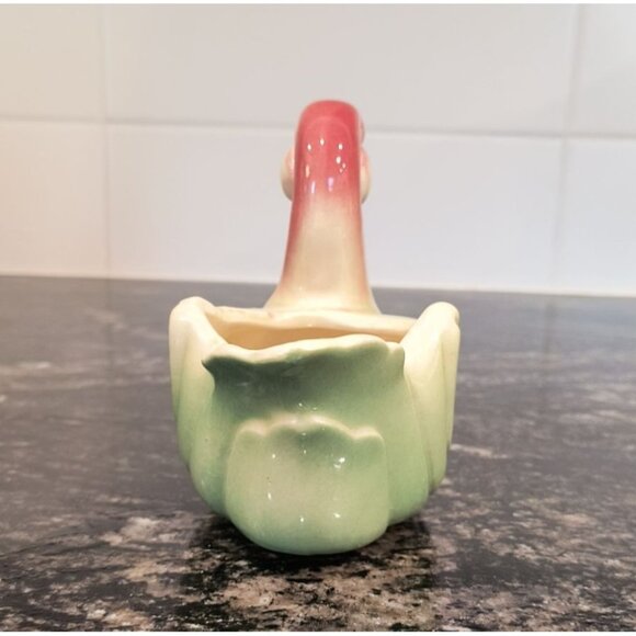 Vintage Mid-Century Collectible Pastel Swan Planter Vase - Picture 3 of 4
